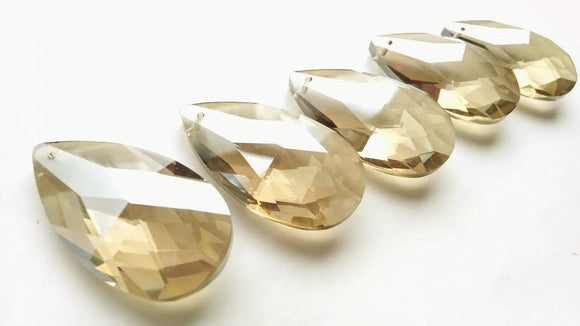 Champagne Teardrop Chandelier Crystals, Faceted Pendant - ChandelierDesign