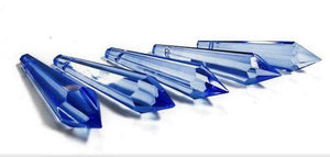 Light Blue Icicle Chandelier Crystals Pendants Pack of 5 - ChandelierDesign