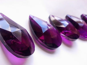 Dark Purple Teardrop Chandelier Crystals Pendant, Pack of 5 - ChandelierDesign