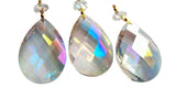 Iridescent AB Diamond Cut Teardrop Chandelier Crystal Ornament, Pack of 5 - ChandelierDesign