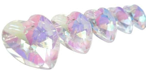 Iridescent AB Heart Chandelier Crystals Pack of 5 - ChandelierDesign