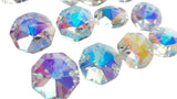 Iridescent AB 14mm Octagon Beads Chandelier Crystals 2 Holes - ChandelierDesign