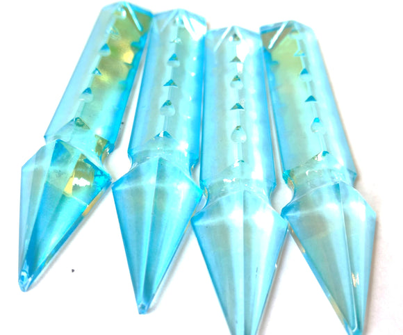 Light Aqua Spear Chandelier Crystals, Pack of 5 - ChandelierDesign