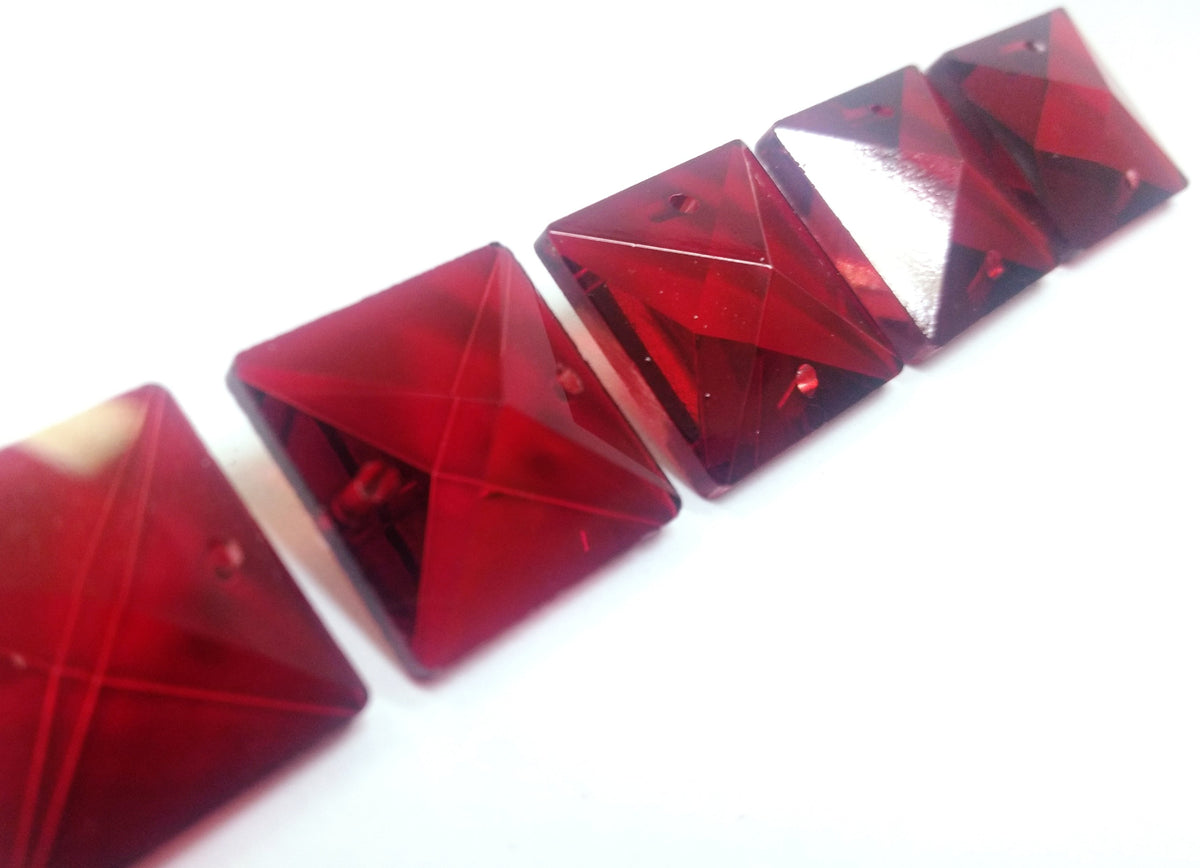 6 Red 22mm Square Chandelier Crystal Prism – ChandelierDesign
