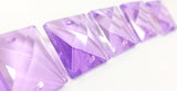 Lilac Lavender Square 22mm Chandelier Crystals Glass Beads Pack of 6 - ChandelierDesign