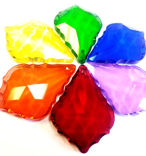 Rainbow Color 50mm French Cut Chandelier Crystals Pack of 6 - ChandelierDesign