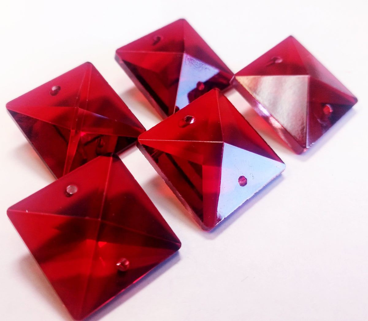 6 Red 22mm Square Chandelier Crystal Prism – ChandelierDesign