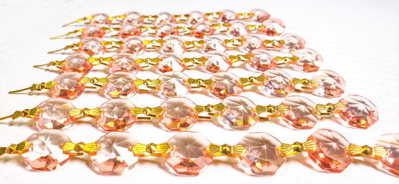 Light Peach Chandelier Crystal Garland Yard of Prisms - ChandelierDesign