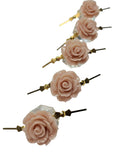 Cafe Chandelier Roses Pack of 5 Crystals, Shabby Chic Rose Chandelier Decoration - 82E