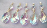 Iridescent AB Teardrop Chandelier Crystals Ornaments, Asfour Lead Crystal #872 Pack of 5 - ChandelierDesign