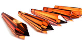 Dark Amber Icicle Chandelier Crystals, Pendants Pack of 5 - ChandelierDesign
