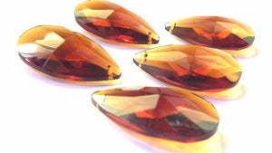 Dark Amber Teardrops Chandelier Crystals, 38mm Pack of 5 - ChandelierDesign