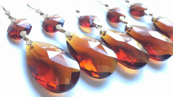 Teardrop Chandelier Crystal Ornament Amber Prism 38mm - ChandelierDesign