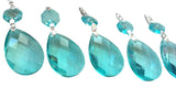 Light Aqua Diamond Cut Teardrop Chandelier Crystals, Pack of 5 - ChandelierDesign