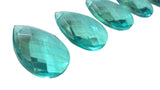 Light Aqua Diamond Cut Teardrop Chandelier Crystals, Pack of 5 - ChandelierDesign