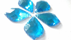 Aquamarine French Cut Chandelier Crystals, 50mm Pack of 5 - ChandelierDesign