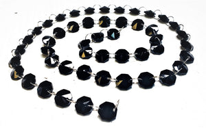 Black Yard Chandelier Crystals Garland - Ring Connectors - ChandelierDesign
