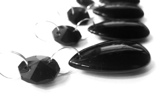 Black Smooth Teardrop 38mm Chandelier Crystals Ornament, Pack of 5 - ChandelierDesign