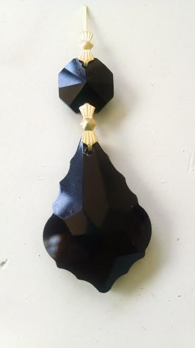 Black French Cut Chandelier Crystals Ornament - ChandelierDesign