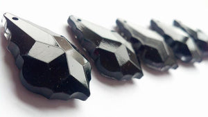 Black French Cut Chandelier Crystals, Pack of 5 Pendants - ChandelierDesign