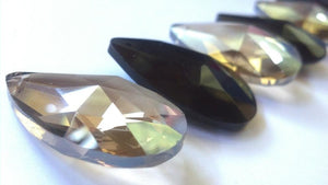 Champagne and Black Teardrop Chandelier Crystals Prism 38mm - ChandelierDesign