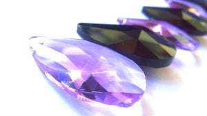 Lilac Purple and Black Teardrop Chandelier Crystals, 38mm Pack of 6 - ChandelierDesign
