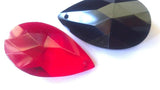 Red and Black Teardrop Chandelier Crystals, 38mm Pack of 6 - ChandelierDesign