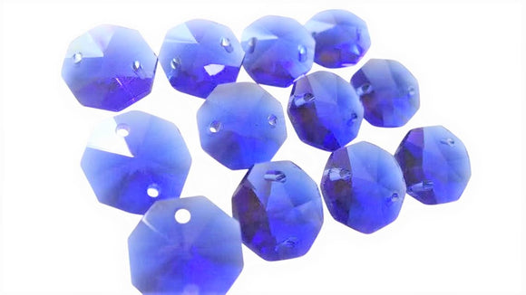 Blue 14mm Octagon Beads Chandelier Crystals 2 Holes - Chandelier Design