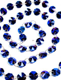 Iridescent Blue Yard Chandelier Crystals Garland - Ring Connectors - ChandelierDesign