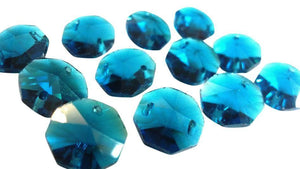 Zircon Blue 14mm Octagon Beads Chandelier Crystals 2 Holes - ChandelierDesign