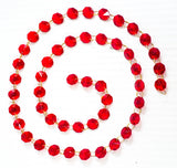 Bright Red Yard Chandelier Crystals Garland - Ring Connectors - ChandelierDesign
