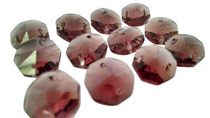 Burgundy 14mm Octagon Beads Chandelier Crystals 2 Holes - ChandelierDesign