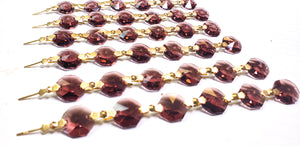 Burgundy Chandelier Crystal Garland, Purple Yard of Prisms - ChandelierDesign