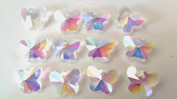 Iridescent AB Butterfly 14mm Beads Chandelier Crystals Prisms - ChandelierDesign