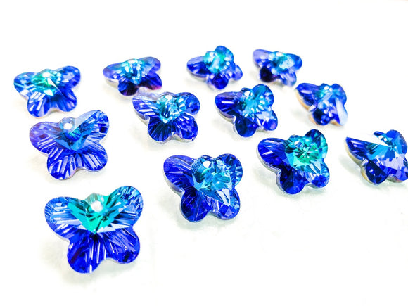 Blue Rainbow Butterfly 14mm Beads Chandelier Crystals Prisms