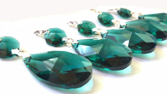 Caribbean Teal Green 38mm Teardrop Chandelier Crystal Ornaments - ChandelierDesign