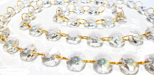 Clear Yard Chandelier Crystals Garland -Ring Connectors - ChandelierDesign