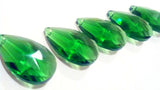 Green Teardrop Chandelier Crystals Pendants, Pack of 5 - ChandelierDesign