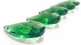 Green Teardrop Chandelier Crystals Pendants, Pack of 5 - ChandelierDesign