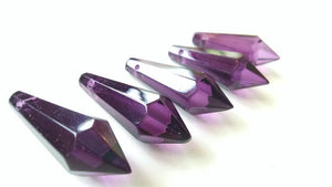 Dark Purple Icicle Chandelier Crystals, Pack of 5 Pendants - ChandelierDesign
