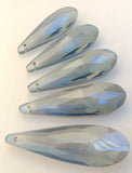 Iridescent Denim Blue Long Teardrop Chandelier Crystals Pendants, Pack of 5 - ChandelierDesign
