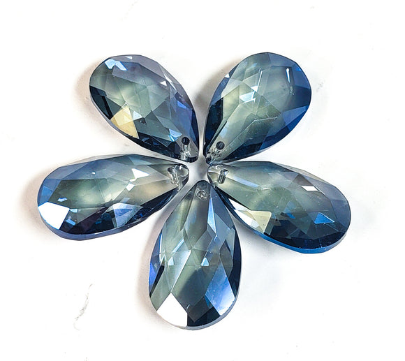 Denim AB Teardrop Chandelier Crystals Pendant, Iridescent Blue Pack of 5 - ChandelierDesign