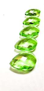 Spring Green Diamond Cut Teardrop Chandelier Crystals, Pack of 5 - ChandelierDesign