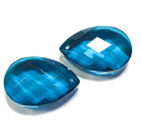 Zircon Blue Diamond Cut Teardrop Chandelier Crystals, Pack of 5 - ChandelierDesign