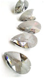 Satin Grey European Cut Teardop Chandelier Crystals, Asfour Lead Crystal #873 Pack of 5 - ChandelierDesign