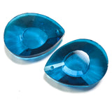 Zircon Blue Flat Teardrop Chandelier Crystals, 38mm Pack of 5 - ChandelierDesign
