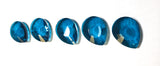Zircon Blue Flat Teardrop Chandelier Crystals, 38mm Pack of 5 - ChandelierDesign