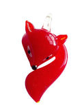 Glass Lampwork Fox Foxes Pendant White Grey Red Amber Black - ChandelierDesign