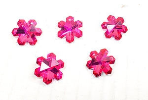 Metallic Fuchsia Snowflake Chandelier Crystals, 20mm Pendants Pack of 5