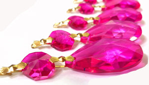 Fuchsia Pink Teardrop Chandelier Crystals Ornament - ChandelierDesign